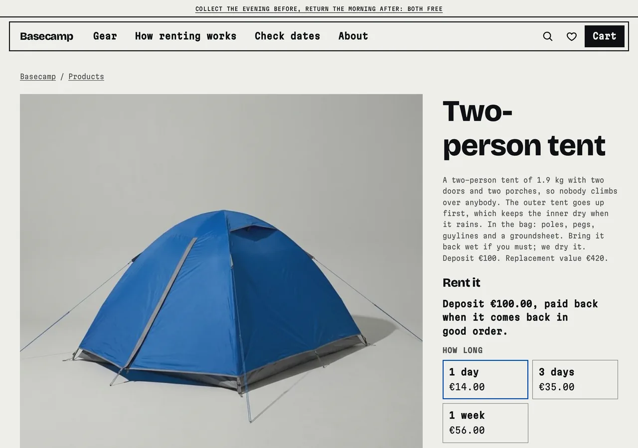 Basecamp storefront