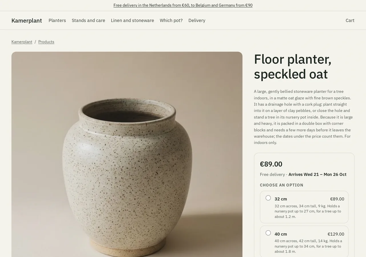 Kamerplant storefront