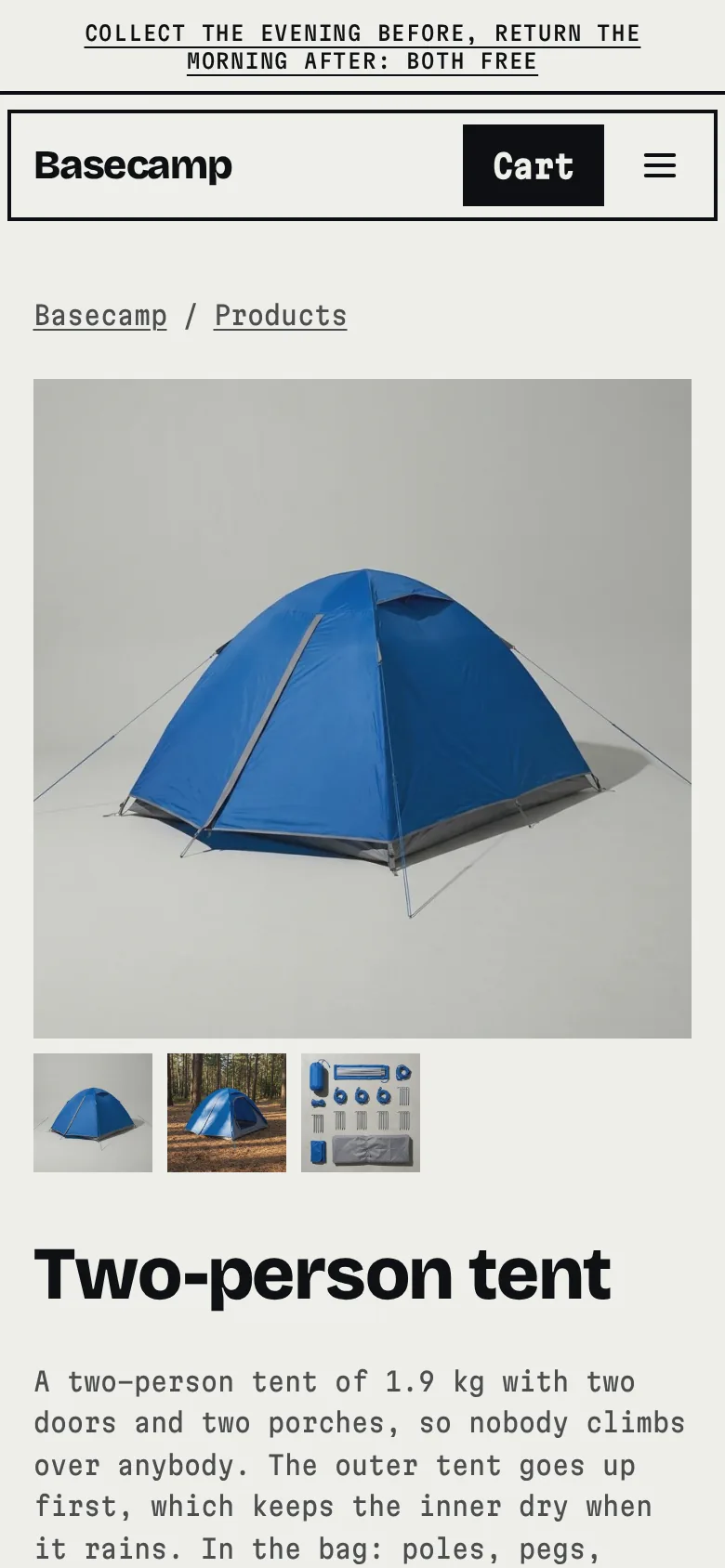 Basecamp storefront